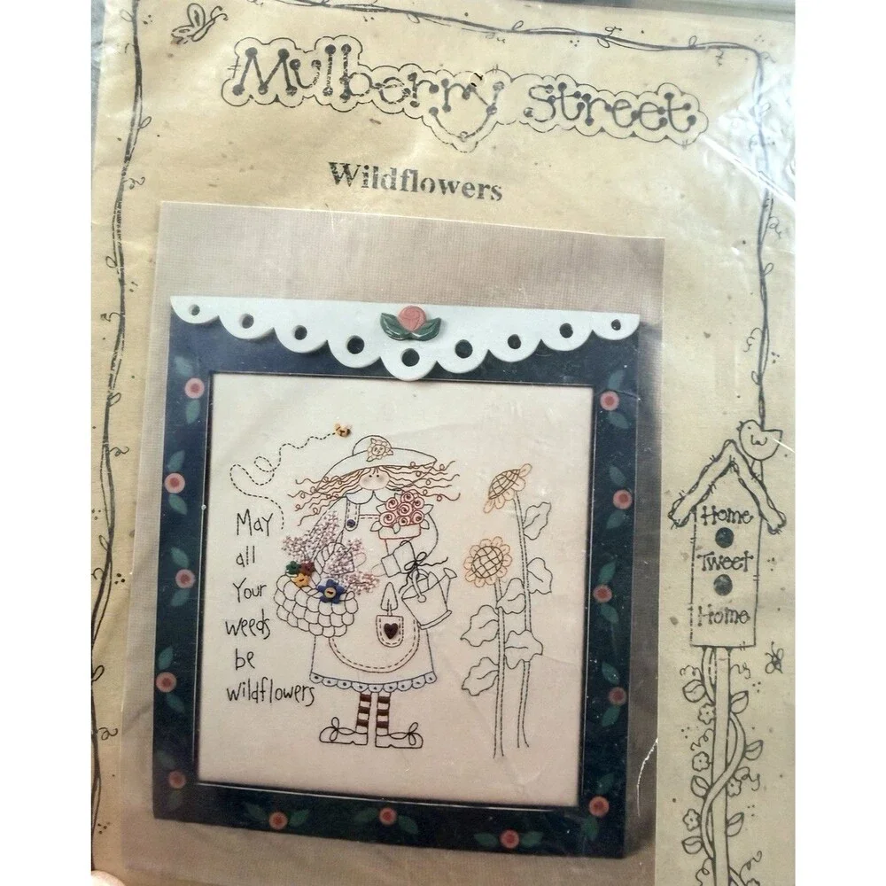 Lot of 2 Cross Stitch Kits Mulberry‎ Street and Pike Bough Embroidery Pillow